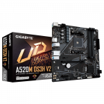 Gigabyte   A520M DS3H V2   Processor family AMD   Processor socket AM4   DDR4 DIMM   Memory slots 2   Number of SATA connectors 4   Chipset AMD A520   Micro ATX