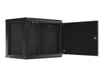LANBERG Wall mount cabinet 19inch 9U 600x450 steel doors black flat pack