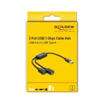 Delock 2 Port USB 5 Gbps Typ-A Kabel-Hub mit USB Typ-A Anschluss 25 cm