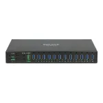 Industrie Hub 16 x USB 5 Gbps Typ-A mit 8 kV ESD Schutz und Hutschienenbefestigung
