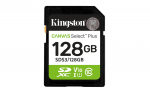 Kingston Canvas Select Plus | 128 GB | SD | Flash memory class Class 10, UHS-I, U1/U3, Video Class 10/30