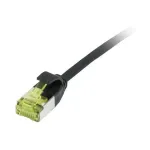 Synergy21 Patchkabel RJ45, CAT6A 500Mhz, 7,5m, schwarz, U/FTP, slimline rund d=3,8mm, TPE/LSZH(Superflex), AWG32, mit CAT7 Rohkabel,