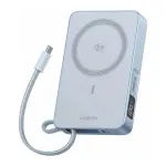 UGREEN PB773 MagFlow 10.000mAh 25W Magnetic Wireless Powerbank Qi2 integriertes 30W USB-C Schnellladekabel MagSafe-kompatibel silbe