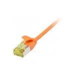 Synergy21 Patchkabel RJ45, CAT6A 500Mhz, 10m, orange, U/FTP, slimline rund d=3,8mm, TPE/LSZH(Superflex), AWG32, mit CAT7 Rohkabel,