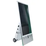 ALLNET Standdisplay 43 Zoll Outdoor Kundenstopper mit Akku oh. Touch mit Laufrollen 1500Nits Android Farbe schwarz
