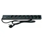 Equip 19" Steckdosenleiste CEE7/7 90&deg;->8xSchuko+Switch Alu.