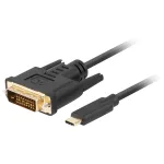 LANBERG USB-C(M)->DVI-D(24+1)(M) Kabel 3,0m schwarz