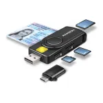 Axagon CRE-SMP2A USB Smart card & SD/microSD/SIM PocketReader smart card reader
