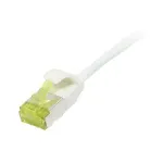 Synergy21 Patchkabel RJ45, CAT6A 500Mhz, 10m, weiss, U/FTP, slimline rund d=3,8mm, TPE/LSZH(Superflex), AWG32, mit CAT7 Rohkabel,