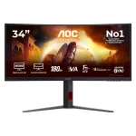 86,4 cm (34") 3440 x 1440 Pixel AOC CU34G4CA 21:9 UltraWide Quad HD Fast VA 1 ms 180 Hz HDR DisplayPort HDMI USB-Hub VESA Speaker