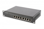 Digitus  8-port Gigabit Ethernet PoE switch  DN-95317  Unmanaged  Rackmountable  Power supply type Internal