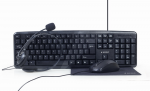 Gembird   4-in-1 Multimedia office set   KBS-UO4-01   Keyboard, Mouse, Pad and Headset Set   Wired   Mouse included   US   Black   630 g