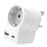 SKROSS L&auml;nderstecker Europe to UK USB AC20PD wei