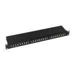 Patchpannel 19" 24 Port Cat6 STP black EconLine Logilink