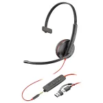 HP Poly Blackwire 3215 Monaural USB-C Headset +3.5mm Plug +USB-C/A Adapter (Bulk)