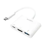 LogiLink 0.14m, 2xUSB-C/HDMI+USB A