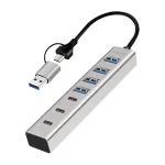 Logilink USB 3.0 Hub, 7-port, 4x USB-A 3x USB-C, aluminum housing