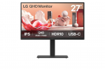 68.6cm/27" (2560&times;1440) LG 27BA75QB-B 16:9 IPS 5ms 100Hz USB-C DP HDMI RJ45 KVM Daisy-Chain Black