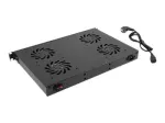 LANBERG AK-1503-B 19inch Fan Unit / Ventilation Panel With LCD 4 Fans + Thermostat 230V