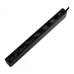 Outlet Strip, 6 euro sockets, black