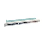 Kat.6 Class E 48,26cm 19Zoll-Patchpanel 24 P geschirmt grau