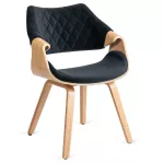 Kėdė LUISE Black Velour Modern Loft, juodas aksomas