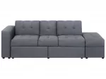 Trivietė i&scaron;skleidžiama sofa FALSTER tamsiai pilka su daiktadėže