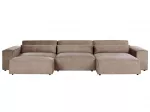 Modulinė kampinė sofa 4 asmenims HELLNAR su otomana, &scaron;viesiai ruda, kairinė