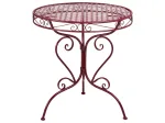 Bistro stalas ALBINIA, 70 &times; 70 cm, metalinis, burgundi&scaron;kas
