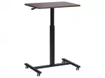 Reguliuojamas ne&scaron;iojamojo kompiuterio stalas ACADEMIA tamsiai rudas 65 cm 48 cm su ratukais