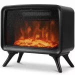 Elektrinis židinys, 800/1600 W, su &scaron;ildymo funkcija, nuimamu pagrindu, reguliuojamu termostatu ir 3D liepsnos efektu