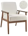Fotel ESRUM, boucle, tamsiai rudas / baltas