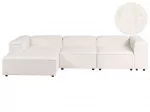 Modulinė 4 vietų kampinė sofa ARDAL Boucle, laužyta balta, de&scaron;inės pusės