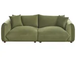 Trivietė sofa LUVOS, veliūrinė, žalia