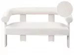 Dvivietė sofa ILBRO, bukliuotas audinys, dramblio kaulo spalva