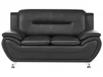 Dvivietė sofa LEIRA, ekologi&scaron;ka oda, juoda