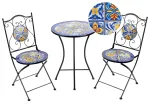 Balkono baldų komplektas CORIANO, sulankstomas, metalinis, mėlynas