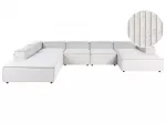 ARDAL 5 vietų modulinė kampinė sofa, spalva: kreminė balta, medžiaga: velvetas