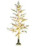LED sodo dekoracija VASSLEN, 160 cm, eglutė, balta