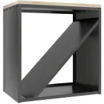 Outsunny 2-in-1 lauko malkinė vidaus 58 x 36 x 60cm paauk&scaron;tinta malkinė su atskyrikliais Metalo Juoda