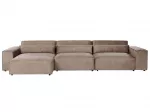 Modulinė kampinė sofa 4 žmonėms HELLNAR, &scaron;viesiai ruda, de&scaron;ininė