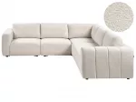 Modulinė kampinė sofa 5 vietų KIVVIK, boucl&eacute;, lūžinė balta, kairinė