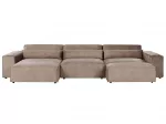 Modulinė kampinė sofa 4 asmenims &bdquo;HELLNAR&ldquo; su otomana, &scaron;viesiai ruda, de&scaron;ininė