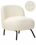 KUMLA krėslas, &bdquo;boucl&eacute;&ldquo; audinys, gelsvai balta spalva