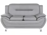 Dvivietė sofa LEIRA, vegani&scaron;ka ekologi&scaron;ka oda, pilka
