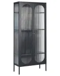 Vitrina &bdquo;FOXTON&ldquo; su stikline spintele, 80 cm, metalinė, juoda