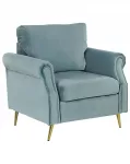 Fotel VIETAS veliūrinis, mėtų spalvos