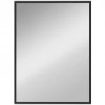 Stačiakampis sieninis veidrodis 76 x 101 cm, su juodu mediniu rėmu, idealiai tinka voniai, svetainei ar miegamajam