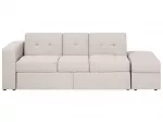 Trivietė i&scaron;skleidžiama sofa FALSTER, smėlio spalvos, su patalynės dėže