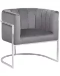 Fotelė LARVIK veliūrinė pilka